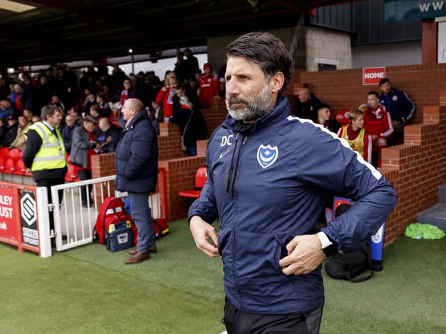 Pompey boss Danny Cowley welcomed Brian Wood MC to the Blues' training ground on Tuesday.  Picture: Daniel Chesterton/phcimages.com