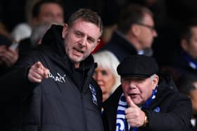 Posh chairman Darragh MacAnthony (left) and director of football Barry Fry. (Photo by Marc Atkins/Getty Images).