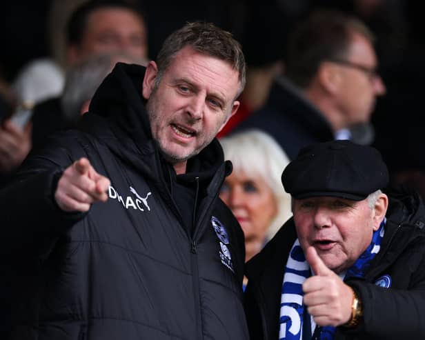 Posh chairman Darragh MacAnthony (left) and director of football Barry Fry. (Photo by Marc Atkins/Getty Images).