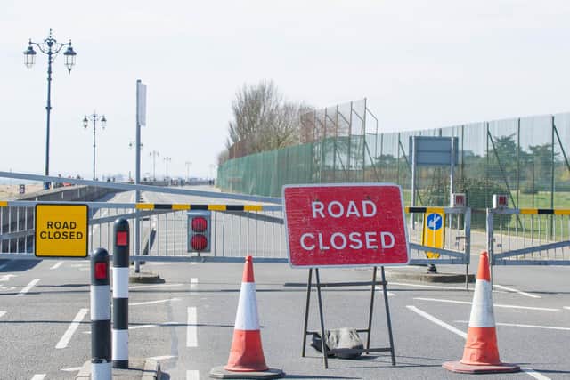 Sections of two seafront roads in Southsea will be reopened. Pictured: Road closure on Eastney Esplanade.
Picture: Habibur Rahman