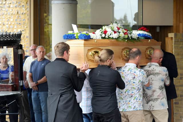 The funeral of Barry Cairns from Leigh Park took place on Friday, July 21, at The Oaks Crematorium in Havant. 

Picture: Sarah Standing (210723-9756)