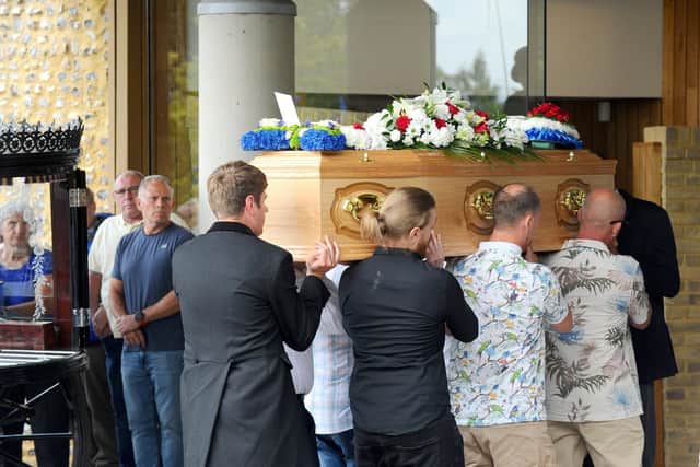 The funeral of Barry Cairns from Leigh Park took place on Friday, July 21, at The Oaks Crematorium in Havant.
Picture: Sarah Standing (210723-9756)