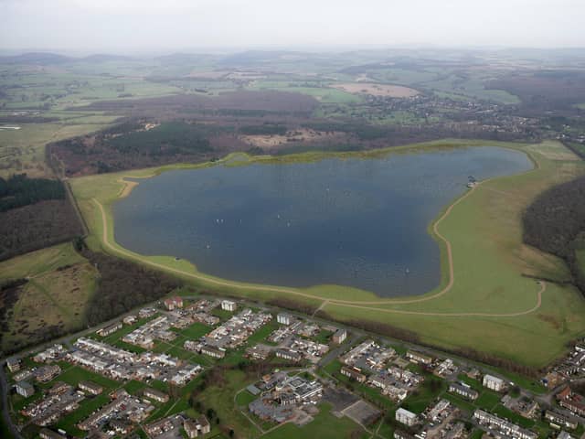 An aerial CGI image of what Portsmouth Water's Havant Thicket reservoir could look like after construction.