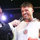 Joel McIntyre is all smiles after his first-round stoppage victory over Nikita Basin last October Picture: Barry Zee