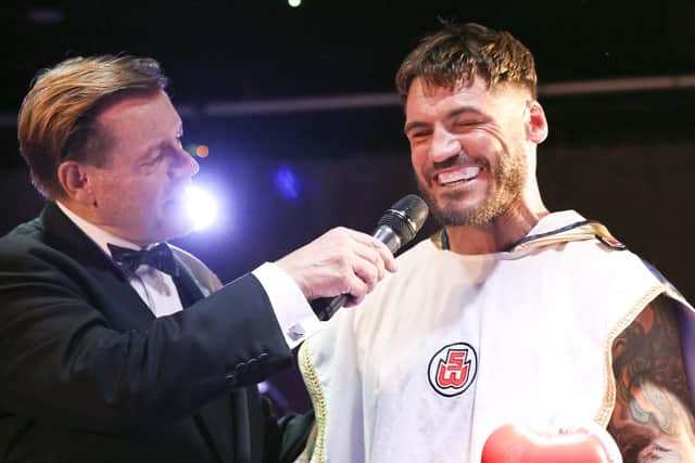 Joel McIntyre is all smiles after his first-round stoppage victory over Nikita Basin last October Picture: Barry Zee