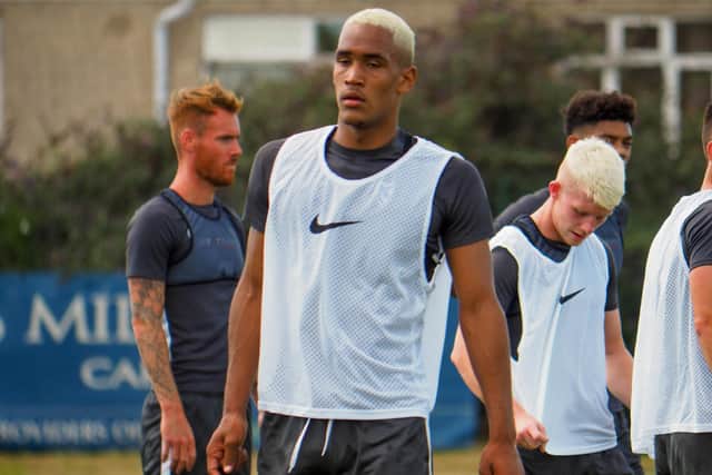 Promising Pompey defender Haji Mnoga turned out for Gosport in their friendly against the Hawks on Tuesday night. Picture: Habibur Rahman