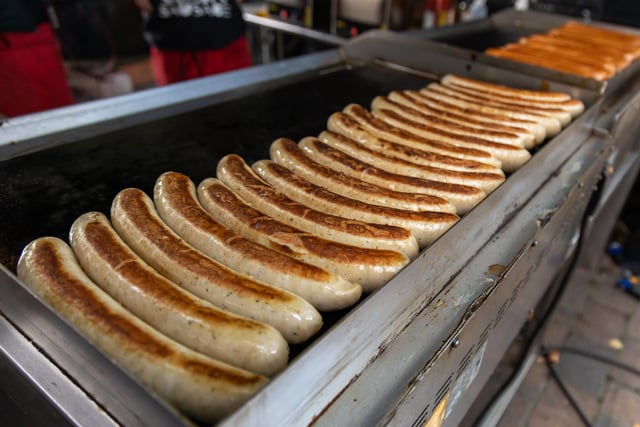 Sizzling Bratwursts ready to feed the crowd. Picture: Mike Cooter (240922)