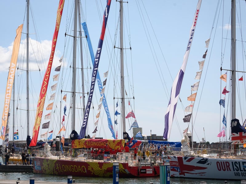 Yachts moored at Gunwharf after completing the racePicture: Keith Woodland (270721-1)
