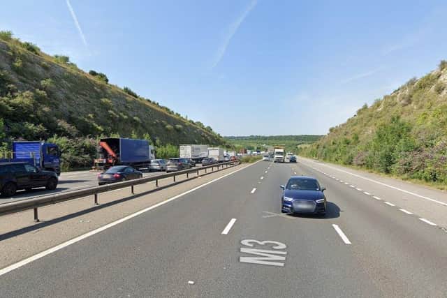 The M3 motorway near Winchester. Picture: Google
