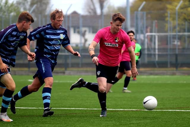 AFC Trades (pink) v AFC Eastney. Picture: Tom Phillips