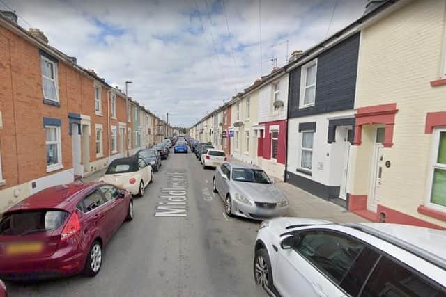 The fire spread across the outside of several properties on Middlesex Road, Southsea. The gardens were back to back to each other. Picture: Google Street View.