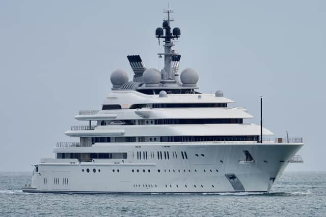 Superyacht Opera has visited Portsmouth Harbour. Picture: Mark Cox.