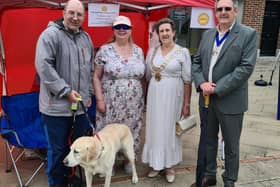 Graham, Star, Louise, Mayor and Consort, in front of GAFVIA's stall.
