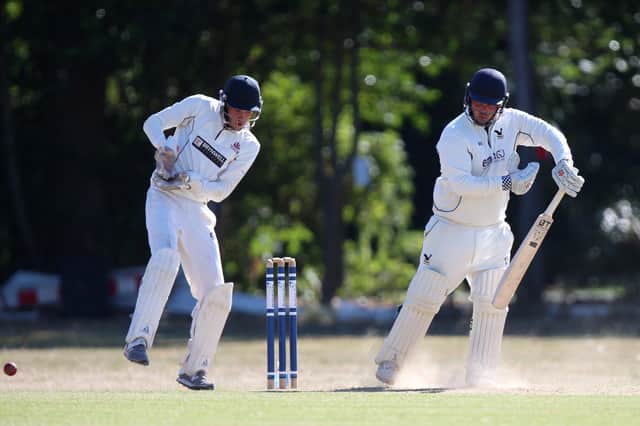 Brad Mengham batting for Purbrook during their Southern League Cup hammering at Portsmouth & Southsea. Picture: Chris Moorhouse