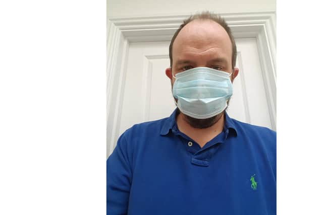 Blaise Tapp in his face mask