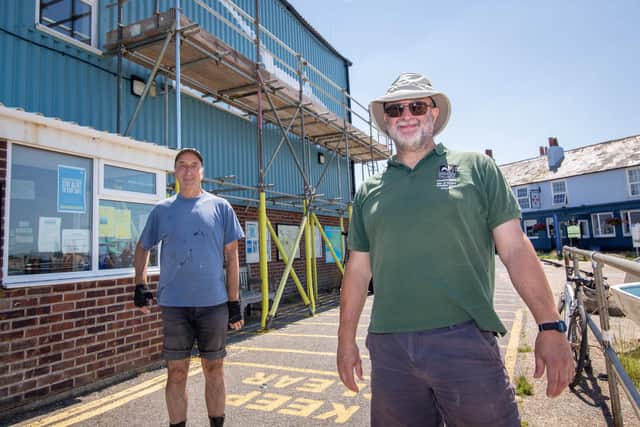 Mark Anthony (ATM) and Dr Tim Ferrero from the Secrets of the Solent project 
Picture: Habibur Rahman
