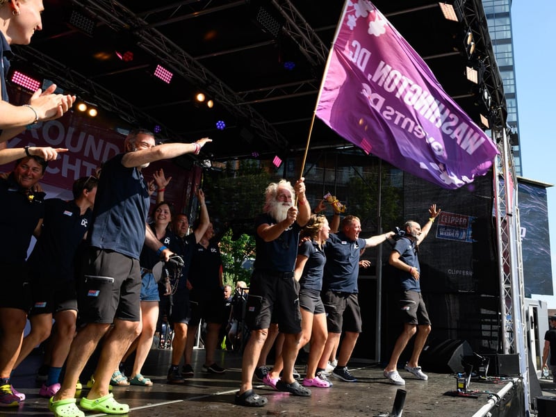 The Washington DC team take to the stage to celebratePicture: Keith Woodland (270721-140)