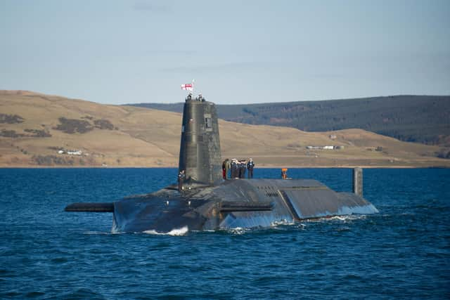 Vanguard-class submarine HMS Victorious where the sailors had been based during their affair.