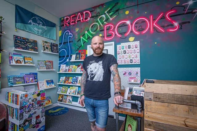 Owner Phil Davies of Pigeon Books, Southsea on Tuesday 14th June 2022. Picture: Habibur Rahman