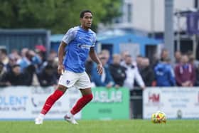 Pompey defender Haji Mnoga has been challenged to earn a Blues future while on loan with Aldershot Town. Pic: Jason Brown