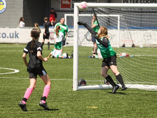 Girls' football action from the Havant & Waterlooville Summer Tournament. Picture: Keith Woodland (030621-54)