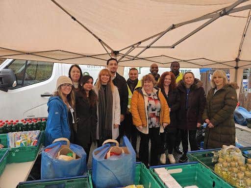 Volunteers at the Mobile Foodbank.