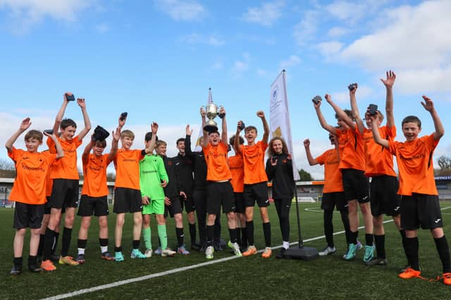 Castle United celebrate their victory. Picture: Chris Moorhouse
