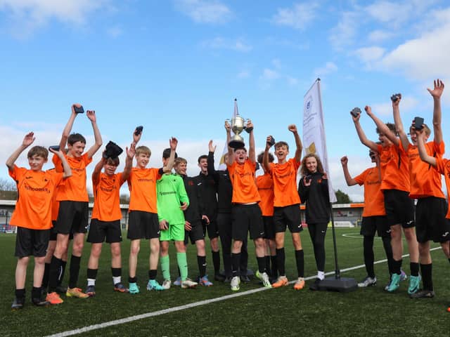 Castle United celebrate their victory. Picture: Chris Moorhouse