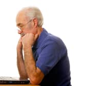 A man struggling to use a computer. Picture: Shutterstock