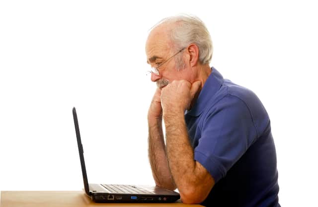 A man struggling to use a computer. Picture: Shutterstock