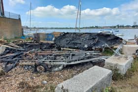 Two boats caught fire in Eastney on Friday night 
Picture: Fiona Callingham