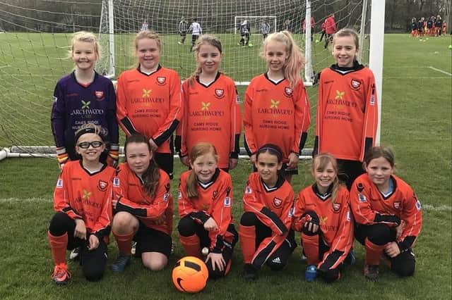 AFC Portchester Under-14s girls team in their new sponsored kit.