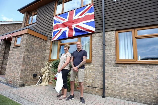 Wendy and Trevor Dawson of Nutwick Road in Havant were getting into the party spirit.