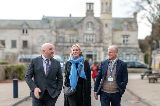 From left to right: Chris Willis (Bay House Headmaster), Caroline Dinenage (MP for Gosport), Nick Cross (King's Group Academies CEO)