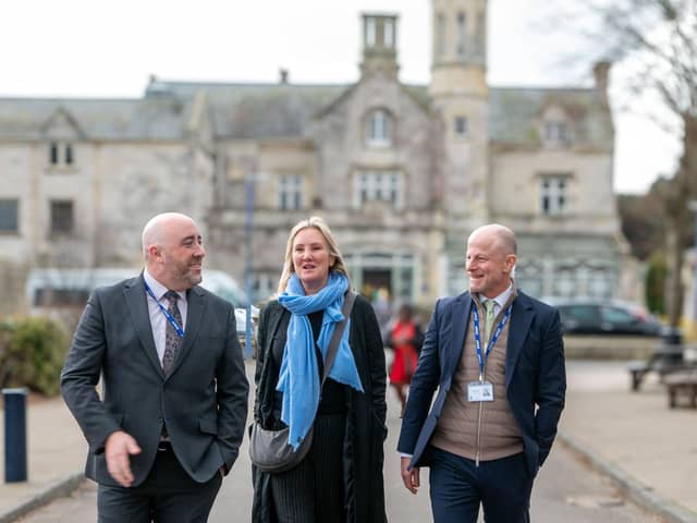 From left to right: Chris Willis (Bay House Headmaster), Caroline Dinenage (MP for Gosport), Nick Cross (King's Group Academies CEO)