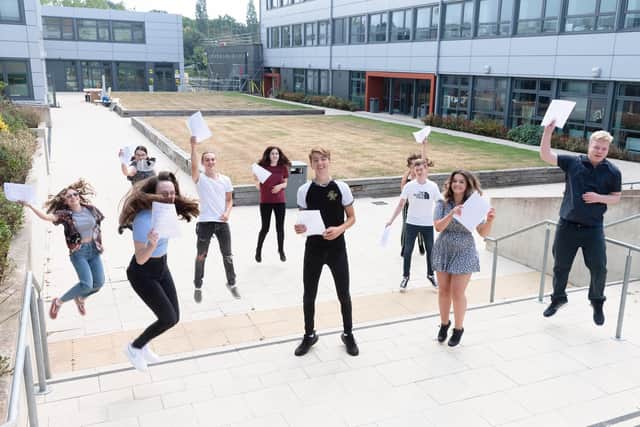 High achieving students at Fareham College celebrated their results today. Picture: Keith Woodland