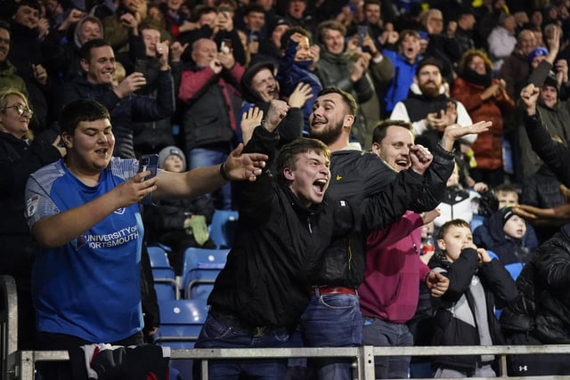 Pompey were cheered on by 19,140 home fans during their 3-1 win against Cambridge United on Tuesday night