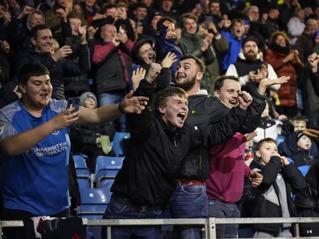Pompey were cheered on by 19,140 home fans during their 3-1 win against Cambridge United on Tuesday night