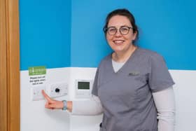 Vet Ella Townsend leads St Peter's Vets' Green Team and has encouraged colleagues to help save energy by turning off lights and other equipment when not needed.