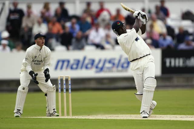 Carl Hooper struck 196 and 195 in successive West Indies tour matches against Hampshire in the 1990s. Photo by Michael Steele/Getty Images.