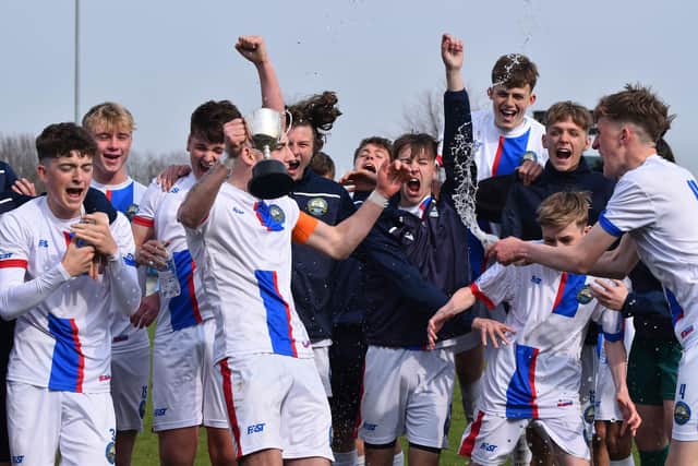 St Vincent celebrate their Steve Perkins Cup final win