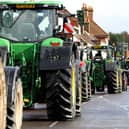 South East Hampshire Young Farmers raising money for the RNLI on their tractor run, in Wickham Square
Picture: Chris Moorhouse (jpns 211023-31)