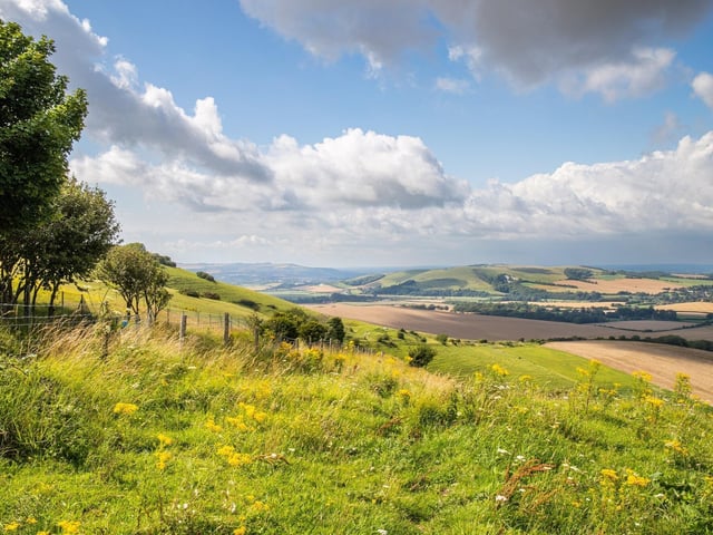 View from Firle Beacon towards Lewes. Picture by Philip Rose