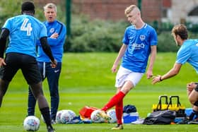 Eoin Teggart in action for Pompey reserves against Southend in the Central League Cup. Picture: Colin Farmery