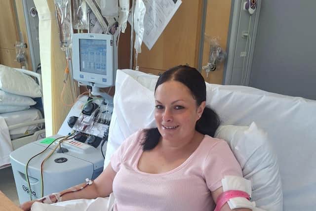 Beginning my donation. This is the Peripheral Blood Stell Cell collection method via apheresis . My collection took four and a half hours though donors are advised it could take between three and six hours to complete and sometimes a second round day of collection is required.