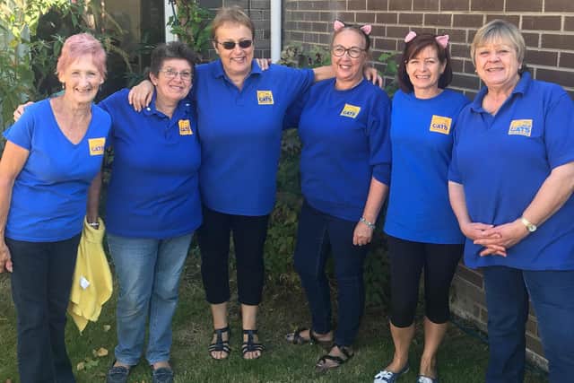 Dedicated volunteers from Cats Protection's Gosport Town branch - pictured before lockdown - who have been working hard to keep the cats looked after