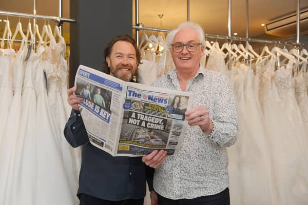 Andrew and Robert Pearce, owners of Creatiques Bridal Boutique in Albert Road, Southsea.Picture: Sarah Standing (090421-6431)