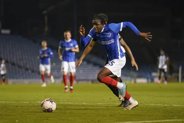 Koby Mottoh was Pompey's hero in the previous round of the Hampshire Senior Cup, when they beat Gosport 4-3 on penalties. Picture: Jason Brown/ProSportsImages