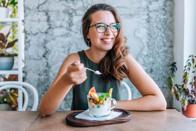 Yoghurt and kefir are both rich in protein and make a delicious and quick snack when topped with fruit, berries, or low-fat granola