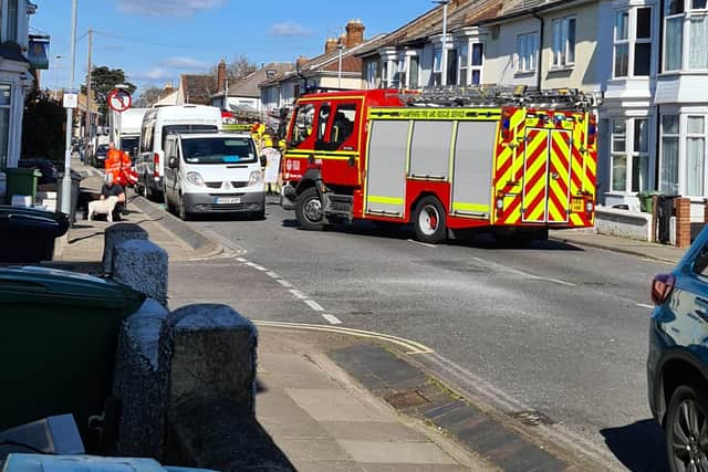 Two fire appliances were deployed after reports of two dogs being trapped in a house fire in Southsea.